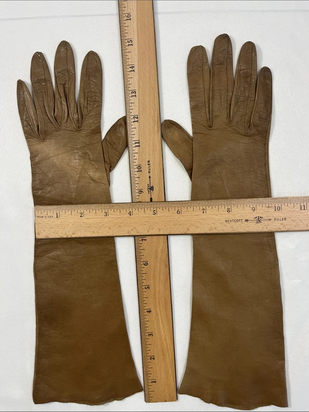 Lionel Le Grand VTG Long Leather Women's Gloves - Brown